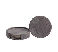 Set di 6 Sottobicchieri In Pelle Effetto Legno per Tazze da Tè e Caffè - So2833