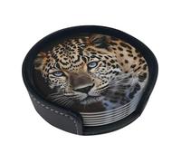 Set di 6 sottobicchieri leopardi tigre per bevande, in pelle, sottobicchieri, sottobicchieri, per tazza da cucina, bar, decorazione per la casa, regalo di inaugurazione della casa