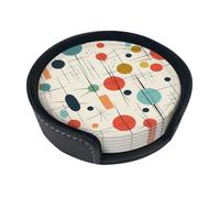 Set di 6 sottobicchieri moderni di metà secolo per bevande, in pelle, sottobicchieri, sottobicchieri, per tazza da cucina, bar, decorazione per la casa, regalo di inaugurazione della casa