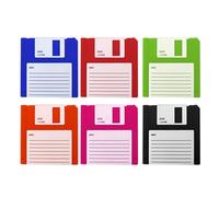 Set di 6 sottobicchieri multiuso in silicone floppy disk decorazioni per la sala da pranzo accessori per ufficio Drinkware Pad Texture in silicone vintage sottobicchieri