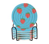 Set di 6 sottobicchieri piatti e carini a forma di fragola, assorbenti e contenitori, per tazze, bar, elementi essenziali per la decorazione della casa