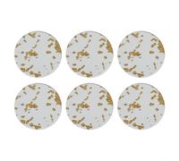 Set di 6 sottobicchieri rotondi in acrilico, 9,5 cm, con design in lamina d'oro, cuscinetti in silicone antiscivolo, lavabili in lavastoviglie, per casa, bar e ufficio