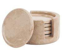 Set di 6 sottobicchieri rotondi in marmo Verona, 8,9 cm, per bevande con supporto, sottobicchieri per tavolo e tavolino, ideali come decorazione per la casa, regali di inaugurazione della casa