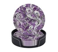 Set di 6 sottobicchieri rotondi in similpelle PU ispirati alla Strega del Mare, con supporto, impermeabili, resistenti al calore e antiscivolo, ideali per proteggere il tavolo, la cucina, la sala d