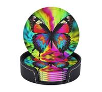 Set di 6 sottobicchieri rotondi per bevande, in pelle PU, con supporto, nave da crociera, sottobicchiere per tazza