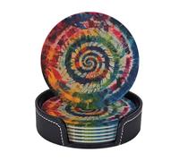 Set di 6 sottobicchieri rotondi per bevande, per tavolino da caffè, set di sottobicchieri colorati a spirale, per la decorazione della casa.