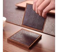 Set di 6 sottobicchieri rustici in pelle marrone, eleganti sottobicchieri per tavolino, ufficio, cucina e bar, perfetti come decorazione per la casa e regali di inaugurazione della casa