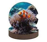 Set di 6 sottobicchieri universali antiscivolo per auto a forma di pesce pagliaccio, 6 pezzi, con portabicchieri per auto, accessori per interni dell'auto, unisex