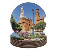 Set di 6 sottobicchieri universali antiscivolo per auto con città spagnole, 6,6 cm, sottobicchieri, accessori per interni dell'auto, unisex