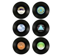 Set di 6 sottobicchieri vintage in vinile, sottobicchieri per bevande, offre la migliore protezione per la tavola, regali Dj