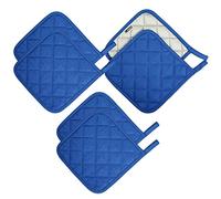Set di 6 sottopentole in 100% cotone per cucina quotidiana di base, in spugna, resistente al calore, per cucinare e cuocere al forno, blu scuro