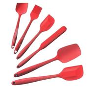 Set di 6 spatole in silicone antiaderenti, resistenti al calore, pennello for olio denso, miscela for cottura forno(Red suit)