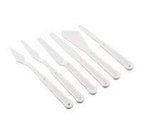 Set di 6 spatole per pittura in plastica bianca, spatole per pigmenti artistici, per artisti, artigiani, hobbisti, progetti di pittura artigianale