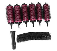 Set di 6 spazzole per capelli con manico staccabile, in alluminio, in ceramica, per parrucchiere, 3 misure