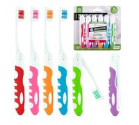 Set di 6 spazzolini da denti da viaggio portatile con coperchio integrato, spazzolino da denti da viaggio per escursionismo, campeggio, viaggi, pieghevole, multicolore (fattoria, multicolore)