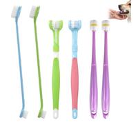 Set di 6 spazzolini da denti per cani, con diverse testine | Spazzolino da denti per cani in silicone, per gatti e cani, lavabile, riutilizzabile, ideale per le famiglie più animali