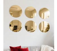 Set di 6 specchi rotondi in acrilico dorato da 30 cm - Questo set presenta un effetto specchio lucido, perfetto per la decorazione della casa in bagni, soggiorni e camere da letto. Gli specchi sono in