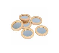 Set di 6 specchi tascabili in legno - 7,5 x 1 cm