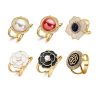 Set di 6 spille vintage per abbigliamento sciarpa di fissaggio eleganti sciarpe anelli fibbia e scialli versatili accessori scialle clip gioielli