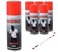 Set di 6 spray per sangue per Halloween, 140 ml, spray per sangue artificiale | Fake Blood teatrale, costume da vampiro (set da 6 spray per sangue da 140 ml)