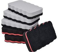 Set di 6 spugne per lavagne, cancellatori magnetici e lavabili a mano, in microfibra, per lavagna magnetica, lavagne bianche (3 nero + 3 grigio)