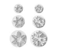 Set di 6 stampi per biscotti a forma di fiocco di neve, per fondente e biscotti, per decorare torte, utensili da cucina, confezione da 6