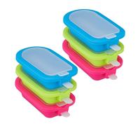 Relaxdays Stampi in Silicone per Ghiaccioli, Set da 6 Formine Senza BPA, Forme per Gelato con Bastoncino, Multicolore