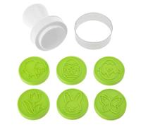 Set di 6 stampi rotondi a forma di fiore per feste di metà autunno, decorazione per torte a pressione, strumenti per la decorazione di torte di Natale, biscotti, stampini rotondi