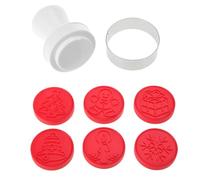 Set di 6 stampi rotondi a forma di fiore per feste di metà autunno, decorazione per torte a pressione, strumenti per la decorazione di torte di Natale, biscotti, stampini rotondi