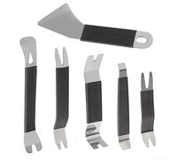 Set di 6 strumenti a leva in acciaio inox per finiture auto, design a due estremità a forma di U, per pannello portiera, audio, chiusura interna e smontaggio (sacchetto di plastica nero)
