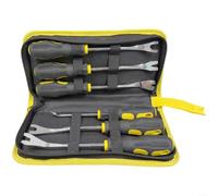 Set di 6 strumenti di rimozione clip per pannello auto, con forma a V e | A Forma di U, Antiscivolo Per Impugnatura Per Viti E Chiodi, Utensile Manuale Giallo Per Officina E Casa, 27,5 cm