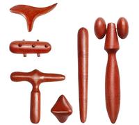 Set di 6 strumenti per massaggi in legno per punti trigger: set di strumenti per massaggio riflessologia e massaggio muscolare per schiena, piedi, spalle e gambe, bastoncini massaggianti per alleviare