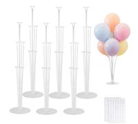 Set di 6 supporti per palloncini, stabile sul pavimento, con punti adesivi per base), riutilizzabile, per palloncini trasparenti, per compleanni, feste, matrimoni