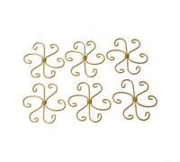 Set di 6 supporti per piante rampicanti in ferro, robusti ganci dorati, 11 x 11 x 8 cm, per interni ed esterni, legami e supporti per piante da giardino (a forma di fiore)