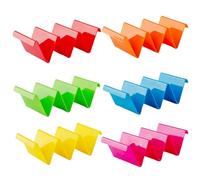 Set di 6 supporti per tacos, set di 6 supporti per taco, grande griglia per pancake a forma di V, piatti per tacos 6 pezzi con separatori, lavabili in lavastoviglie e nel microonde, per feste tacos, r