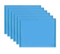 Set di 6 tappetini antiaderenti in silicone con bordi rialzati per contenere le fuoriuscite, compatibili con essiccatori e forni Cosori (blu)