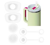 Set di 6 tappi in silicone a prova di fuoriuscite, accessori antipolvere per Stanley Cup 2.0, kit di guarnizioni in silicone a tenuta stagna, 2 tappi di copertura per cannuccia, 2 tappi quadrati per
