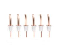 Set di 6 tappi per vino in acciaio inox, versatori per bottiglie di vino, set di 6 decanter (rame W set da 6)