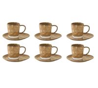 Set Di 6 Tazze Con Saucer INTERIORS Terracotta Marrone 250ml EASY LIFE
