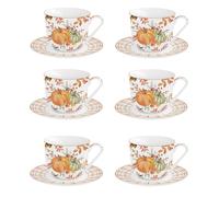 Set Di 6 Tazze Con UT HARVEST Autunno Con Zucca Per 370ml Easy Life