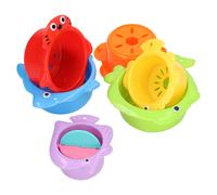 Set di 6 Tazze dell'Acqua da Gioco a Forma di Pesce per Bambini, Educative e Divertenti per il Bagno