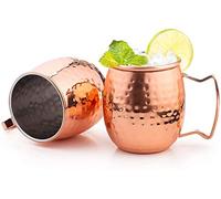 Set di 6 tazze Moscow Mule placcate in rame con manici in acciaio inox classico set di tazze per la casa, cucina, bar drinkware aiuta a mantenere le bevande fredde (6)