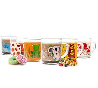 Set di 6 tazze per bambini, con motivo animali, capienza 250 ml