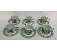 SET DI 6 TAZZE+PIATTINO ANTISCIVOLO MARCA BRUNNER MOD AMARILLO 0830028N NAUTICA