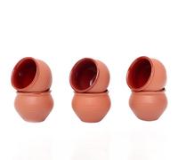 Set di 6 tazze tradizionali fatte a mano Kulhar Kulhad Chai Tea Coffee Cup Cantaritos Set di 6 in terracotta smaltata con finitura lucida argilla terracotta artigianale studio ceramica marrone fango