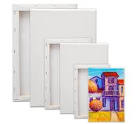 Set di 6 tele da dipingere, set di 6 tele per pittura su tela (10 x 15, 15 x 20, 20 x 30 cm), tela di cotone, per pittura a olio, gouache, colori acrilici, bianco