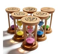 Set di 6 timer a clessidra, 30s/1/2/3/5/10 minuti, clessidra in legno, piccola aula, timer e decorazione da tavolo per bambini, lavarsi i denti, apprendimento, giochi, cucina