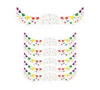 Set di 6 toppe adesive glitterate per il trucco, 15 x 5,2 cm, design delicato sulla pelle, a forma di stella e cuore, accessorio divertente per concerti, palcoscenico, costumi, uso quotidiano