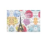 Set di 6 tovagliette alla Torre Eiffel di Parigi francese, 30,5 x 45,7 cm, resistenti al calore, lavabili, per feste, cucina, ristorazione