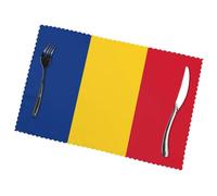 Set di 6 tovagliette all'americana con bandiera della Romania, 30,5 x 45,7 cm, adatte per feste, decorazioni per ristoranti, banchetti festivi.